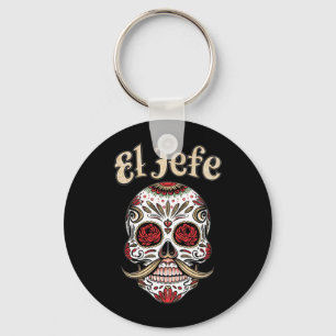 Heren El Jefe Suikerschedel Dia De Los Muertos Sch Sleutelhanger