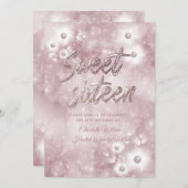 Heren elegant bokeh parelfloranje, zestien kaart (Voorkant / Achterkant)