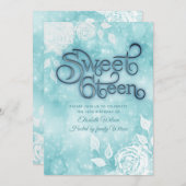 Heren elegant bokeh white rozen zoet zestien kaart (Voorkant / Achterkant)