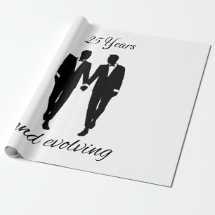 Heren en Heren inpakpapier wit en zwart