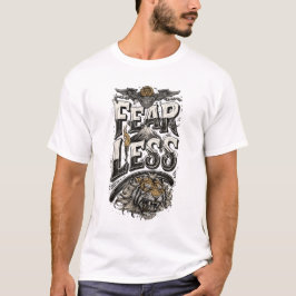 Heren Fearless Tiger Mountain Motiverend Wit T T-shirt