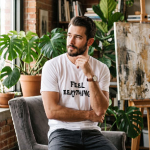 Heren Feel Everything Witte T-shirt Minimalistis