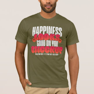 HEREN GELUKKIGE UITZIEN OPBEURENDE TRUI T-SHIRT