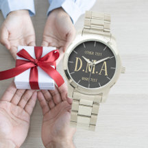 Heren horloge met eigen initialen en tekst