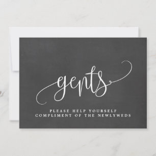 Heren Huwelijksbadkamer Bord - Mooie Calligrafie Aankondiging