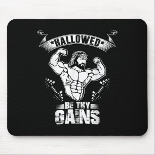 Heren Jesus Bodybuilding T-shirt - Grappige Jezus Muismat