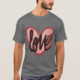 Heren Kunstzinnig Love Heart T-shirt - Rode Schrif