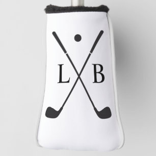 Heren leren golfhandschoen gepersonaliseerd met in golfheadcover