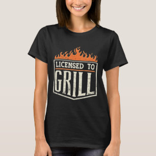 Heren 'Licensed To Grill' Zak Patch Logo Bbq Chef T-shirt