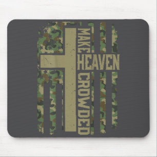 Heren maken de hemel druk camouflage christelijke muismat