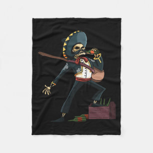 Heren Mariachi Skelet Hoed Dia De Los Muertos Fleece Deken