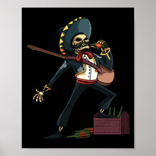 Heren Mariachi Skelet Hoed Dia De Los Muertos Poster
