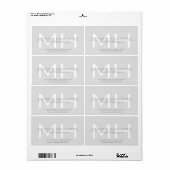 Heren met monogram, grijs zakelijk etiket (Full Sheet)