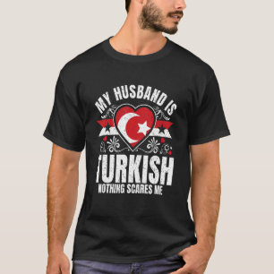 Heren Mijn Man Is Turks Pride Vlag Erfgoed Wortels T-shirt