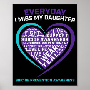 Heren Miss Dochter Bewustzijn Shirt Preventie Moed Poster