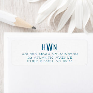 Heren Monogram Office Professional Navyblauw Etiket