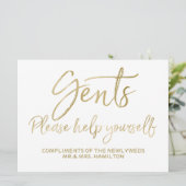 Heren, neem gerust een bruiloftbord kaart (Staand voorkant)