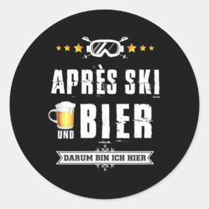 Heren Nieuwigheid Apres Ski Feest Bier Shirt Skiën Ronde Sticker