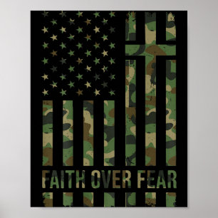 Heren Patriottisch Christelijk Geloof Boven Angst Poster
