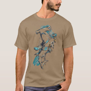 Heren Pirate Hammer Head Haai T-Shirt in Kleur