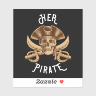 Heren Pirate Vintage Kruisbeenderen Schedel & Zwaa Sticker