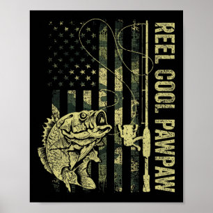 Heren Reel Cool Pawpaw Camouflage Amerikaanse Vlag Poster