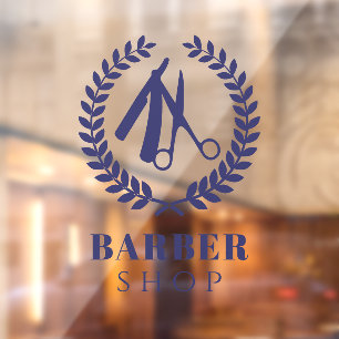 Heren salon eenvoudig logo aangepaste naam modern raamsticker