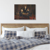 Heren spelen een spel van schaken (Thomas Eakins) Canvas Afdruk (Insitu (Slaapkamer))