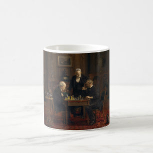 Heren spelen een spel van schaken (Thomas Eakins) Koffiemok
