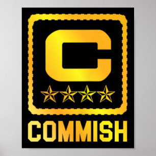 Heren T-shirt Commish Fantasy Football Draft Commi Poster