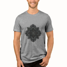 Heren t-shirt met geometrische grijze & zwarte man
