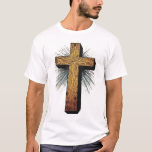 Heren T-shirt met opvallend christelijk kruis