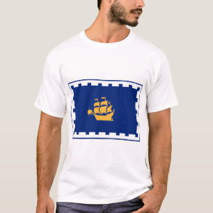 Heren T-shirt met vlag van Quebec City, Canada