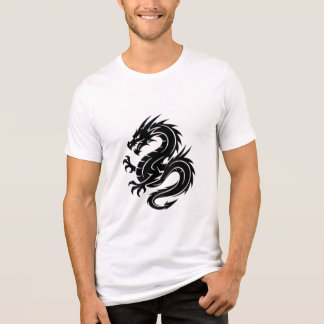 heren t-shirt met witte draak symbool