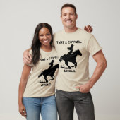 Heren Tame a Cowgirl Meisje op Paard T-Shirt (Unisex)