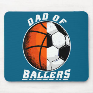 Heren vader van ballers basketbal voetbal vader t- muismat