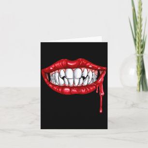 Heren Vampire Tanden TH Lippen Halloween Count Cad Kaart