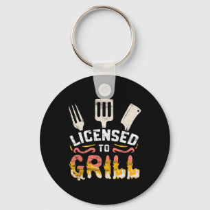 Heren Vergunning om te grillen' Barbecue Bbq Chef Sleutelhanger