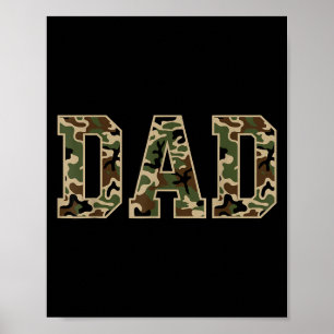 Heren Vintage Camo Eend Jagen Vader Oude Camo Vade Poster