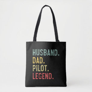 Heren Vintage T-shirt Echtgenoot Vader Piloot Lege Draagtas