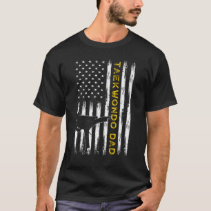 Heren Vintage USA Vlag Korea Taekwondo Training Va T-shirt