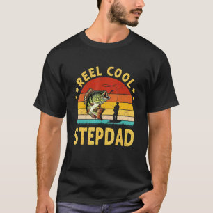 Heren vis T-shirt vintage haspel cool stiefvader