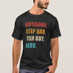 Heren Vis Verzorger Vaderdag Echtgenoot Stiefvader T-shirt