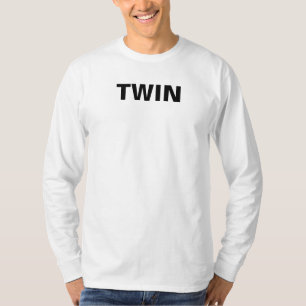 Heren Witte Twin Logo Lange Mouwen T-shirt