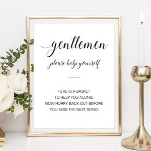Herenbadmand Elegant Trouwbord Poster