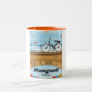 Herengracht gracht Amsterdam Reisposter Tweekleurige Koffiemok