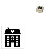  herenhuis met hart rubberen stempel (Gestempeld)