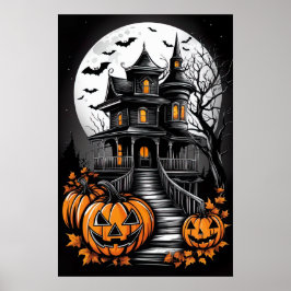 Herenhuis van schaduwen, een beklijvend Halloween  Poster