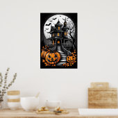 Herenhuis van schaduwen, een beklijvend Halloween  Poster (Keuken)