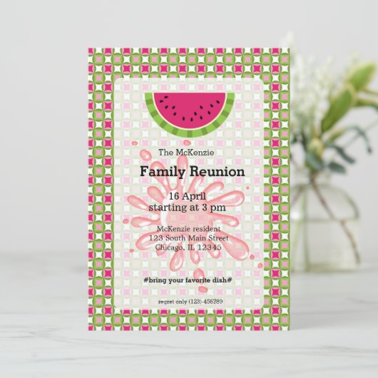 Hereniging familie Watermeloen Kaart (Staand voorkant)